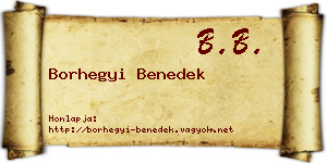 Borhegyi Benedek névjegykártya