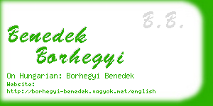 benedek borhegyi business card